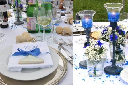 table blanche et bleue