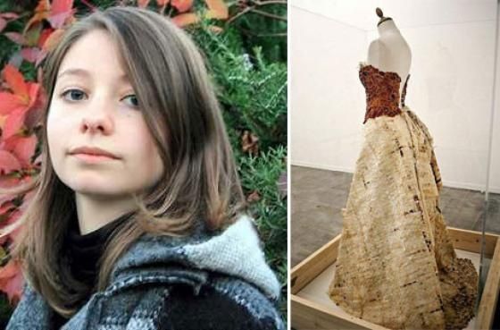 Claire a conçu une robe de mariée biodégradable