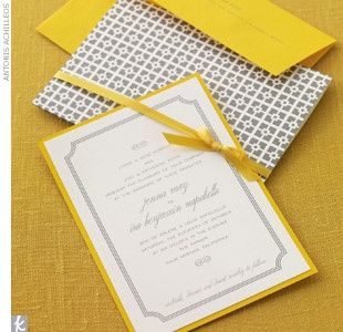Invitation jaune et gris