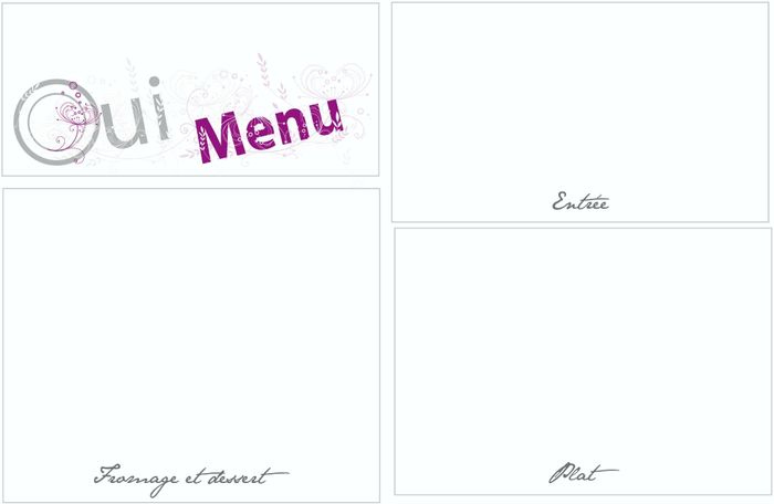 Menu de mariage en escalier