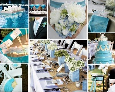 Déco turquoise et blanche
