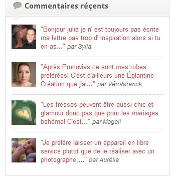 Visualiser les derniers commentaires publiés