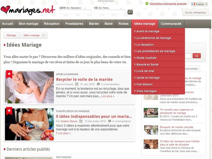 Sondage : Que pensez-vous de nos articles idées et conseils mariage ?