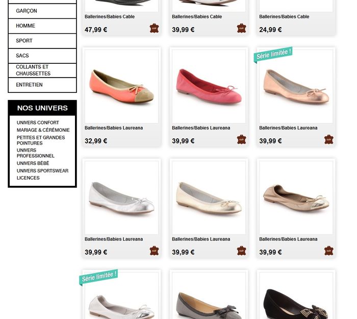 Sites et boutiques de ballerines de mariage