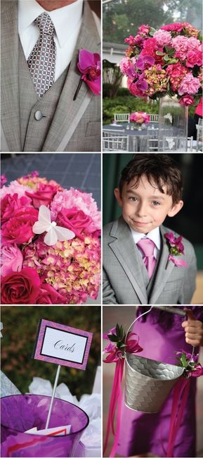 Mariage fushia gris clair blanc !