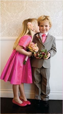 Mariage fushia, blanc et gris