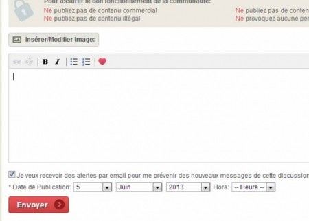 Publier une photo dans les discussions