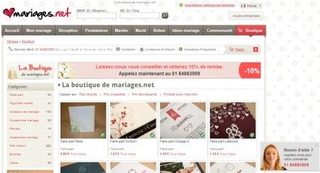 Mariages.net ouvre sa boutique de mariage en ligne et vous offre 10% de réduction !