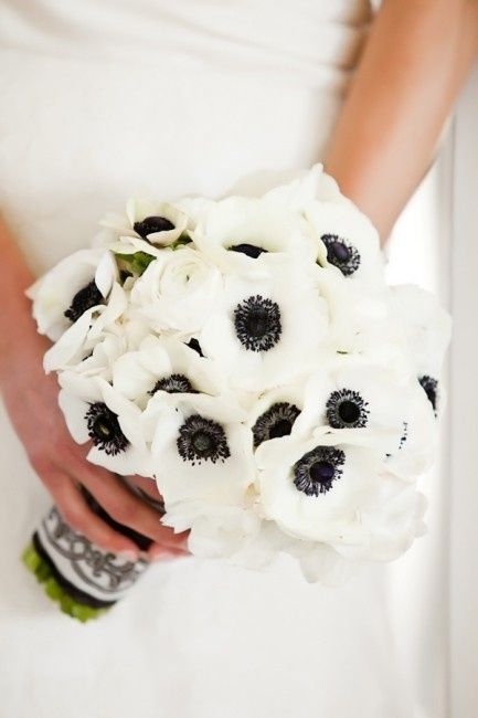 Bouquet de mariée noir et blanc