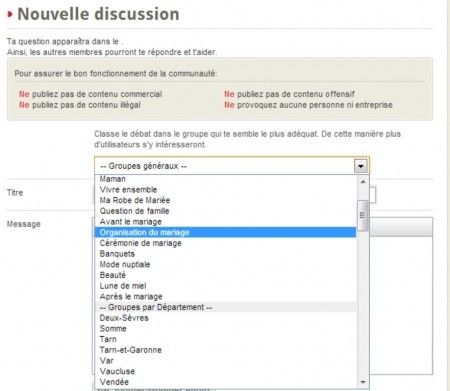 Etape 2 : Création de votre discussion