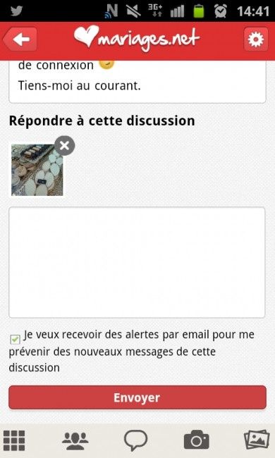 Téléchargement photo depuis l'app d'android