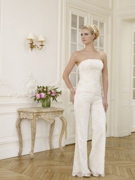 Pantalon et bustier blanc Pronuptia 2014