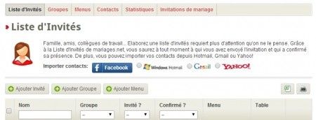 Importez vos contacts Facebook pour faire votre liste d'invités