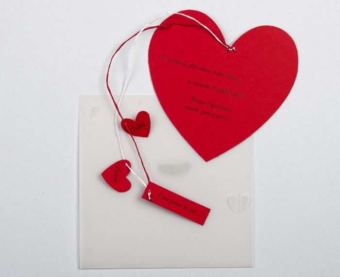Faire part en forme de coeur