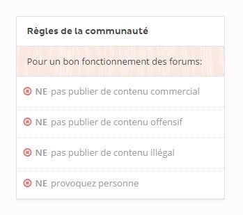 Règles de bonne conduite de base