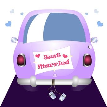 Voiture mariage casseroles