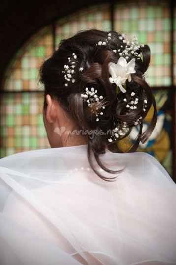 Gypsophile dans coiffure
