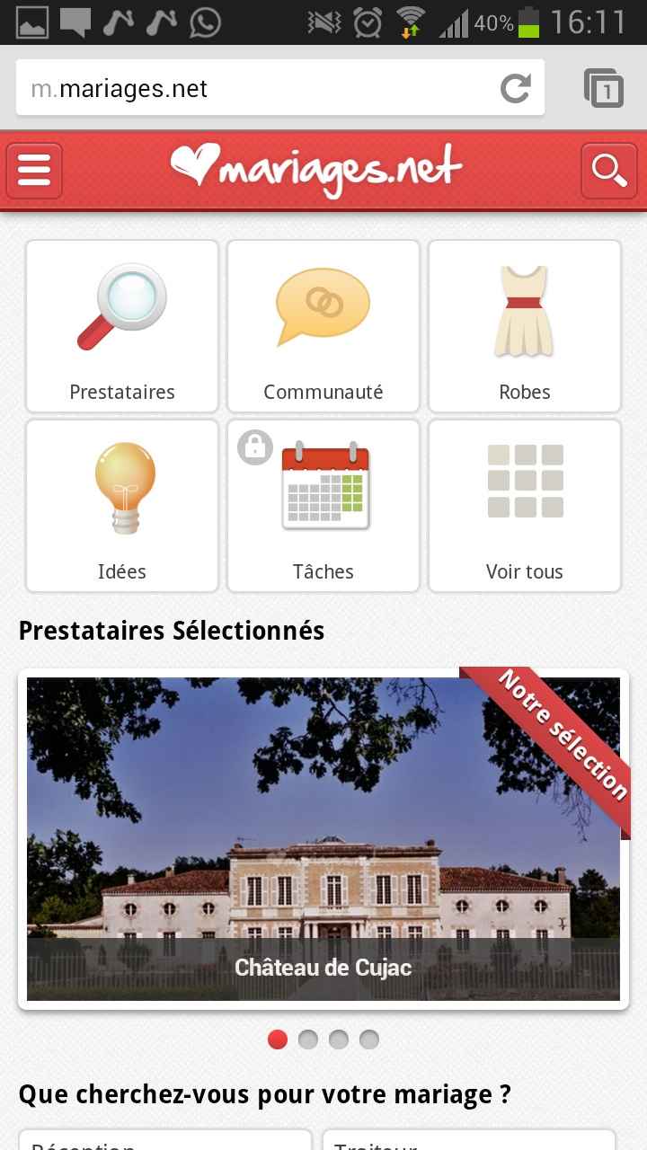 Lancement de version mobile de la communauté de mariages.net !