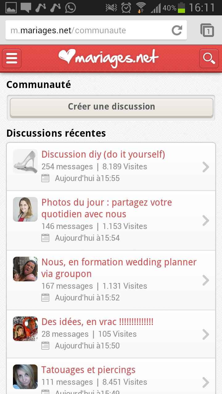 Lancement de version mobile de la communauté de mariages.net !