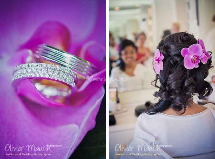 Coiffure avec fleur fraÃ®che