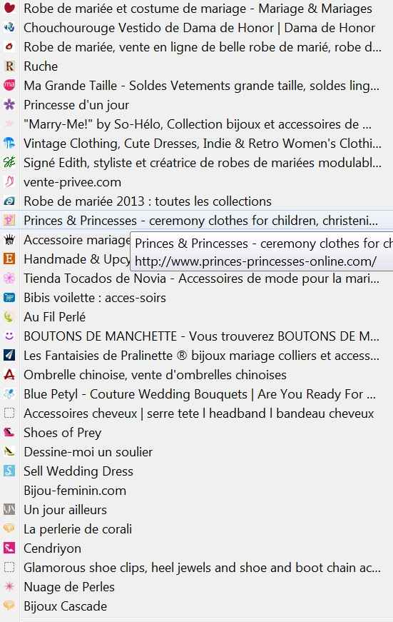 Favoris mode nuptiale et accessoires
