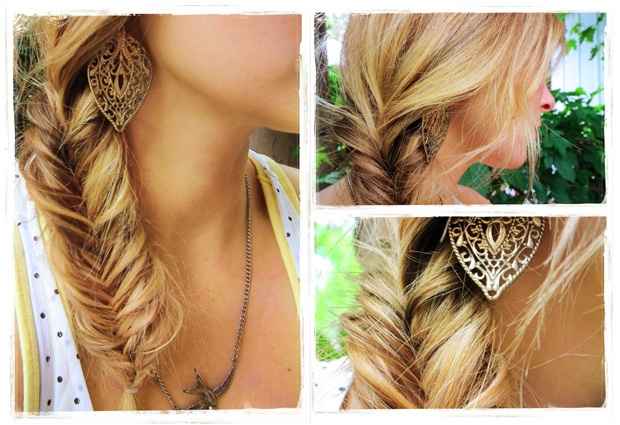 Une tresse poisson comme coiffure de mariée