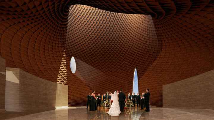 Une église en forme de robe de mariée