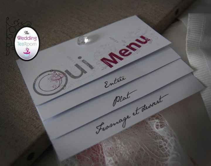 Menu de mariage en escalier