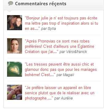 Visualiser les derniers commentaires publiés