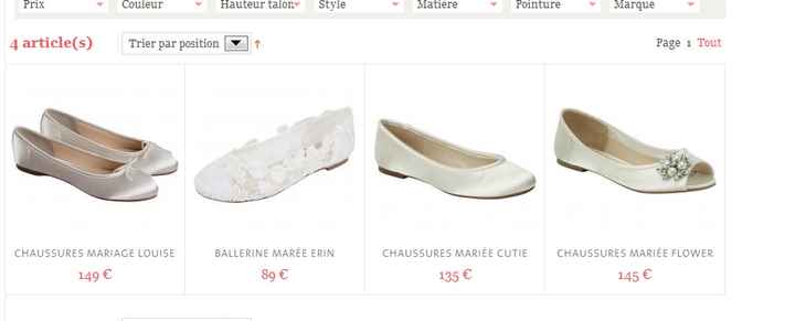 Sites et boutiques de ballerines de mariage