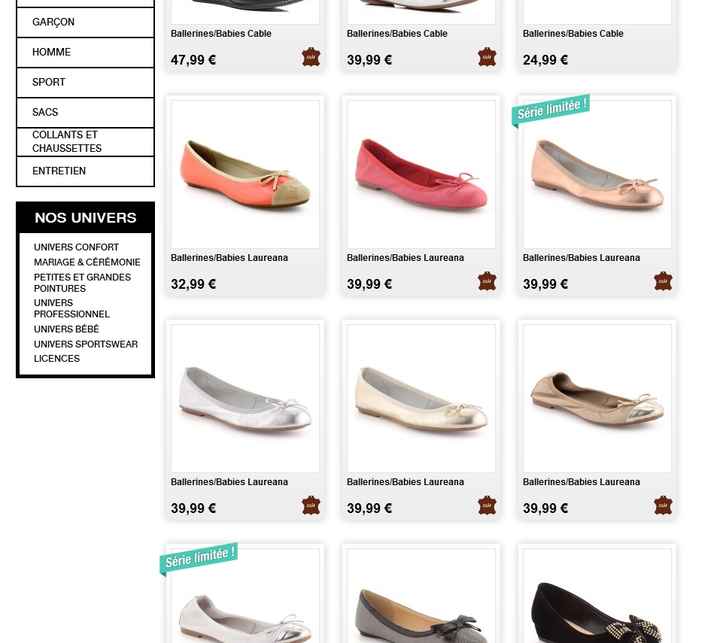 Sites et boutiques de ballerines de mariage