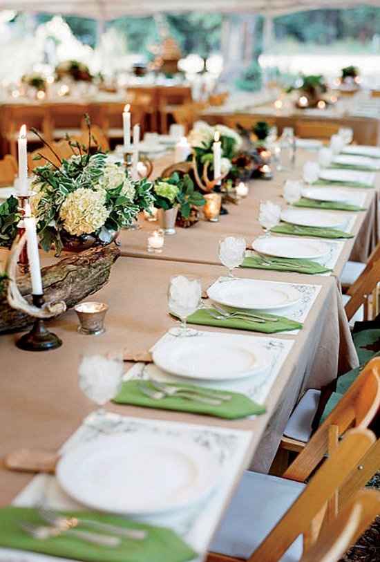 Table vert anis et blanc