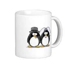 Tasses pingouins mariés