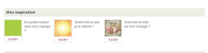 Ajoutez votre 3 inspirations mariage sur votre profil !