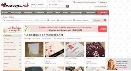 Mariages.net ouvre sa boutique de mariage en ligne et vous offre 10% de réduction !