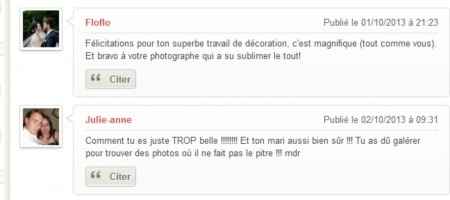 Citez sous les reportages de mariage