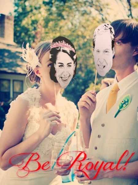 Un masque de kate middleton et du prince william pour votre photobooth !