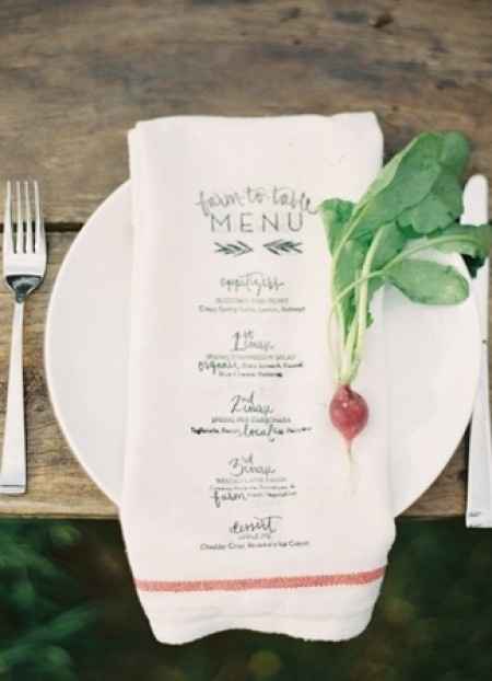 Idée pour une présentation de menu sur le thème nature