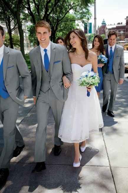 Couple bleu roi,gris et blanc