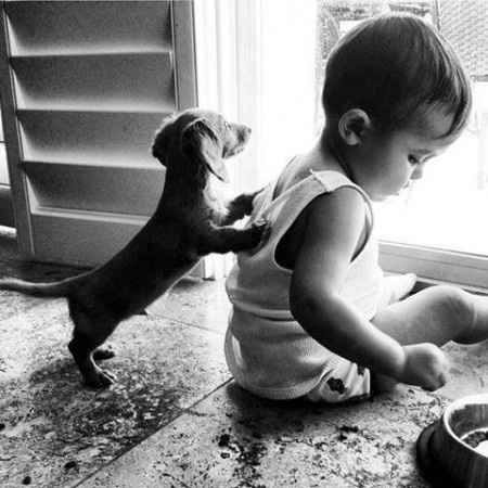 18 photos trop mignonnes d'enfants avec leur chien/chat: votez pour votre préférée !