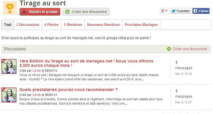 Tirage au sort de 2.000 euros : un nouveau groupe pour en parler !