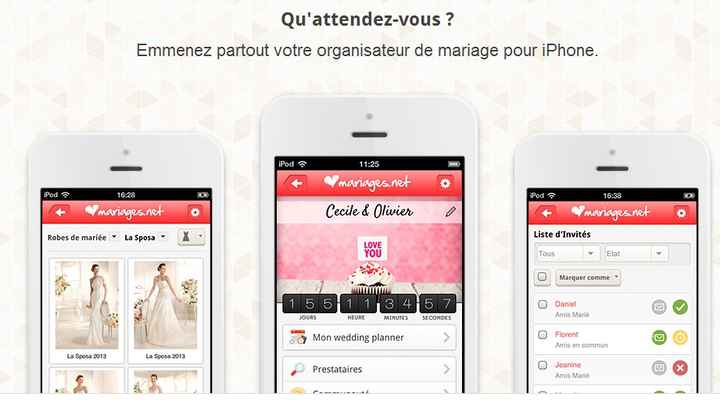 Avez-vous remarqué que depuis hier après-midi vous recevez une alerte sur l'appli de mariages.net po
