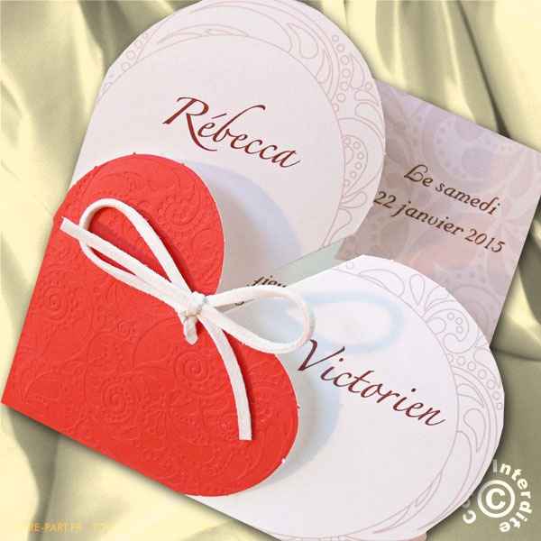 Faire part en forme de coeur