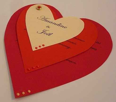 Faire part en forme de coeur