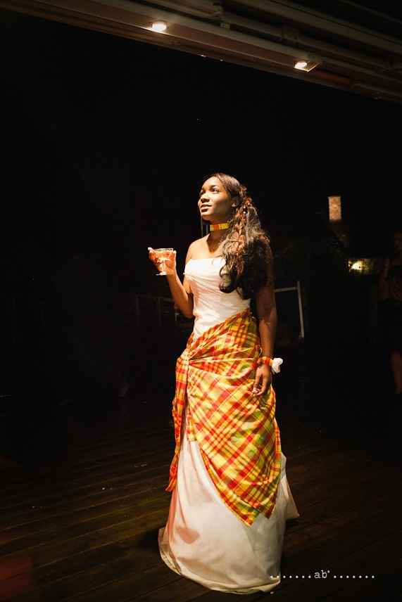 Robe de mariée avec madras antillais