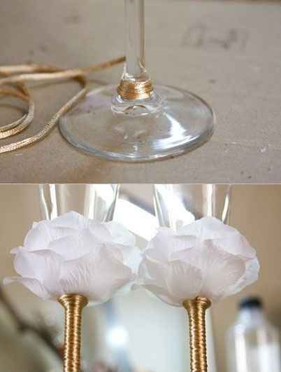 Une magnifique décoration de coupe à champagne maison !