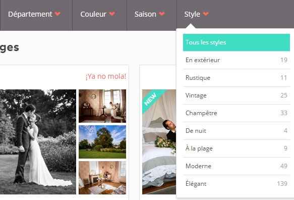 Trouvez des inspirations déco facilement sur mariages.net