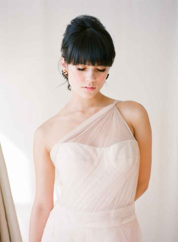 Coiffure de mariée avec frange