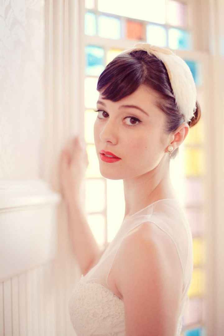 Coiffure de mariée avec frange