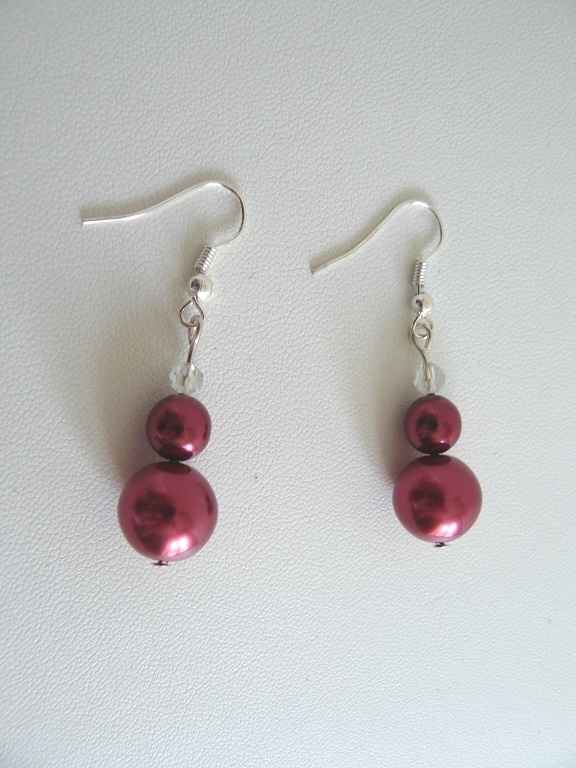 Boucles oreilles bordeaux